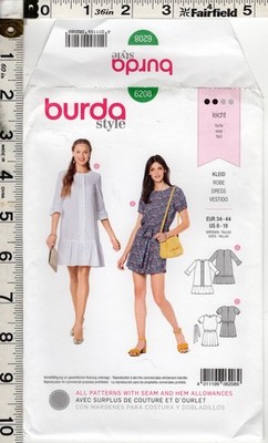 Misses' ''Dress'' Burda Style Pattern 6208 8-18 Semi-Fitted NEW! FREE SHIPPING!