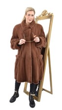 A5623 GESCHORENER NERZMANTEL ECHT PELZ NERZ PELZMANTEL - SHEARED MINK FUR COAT