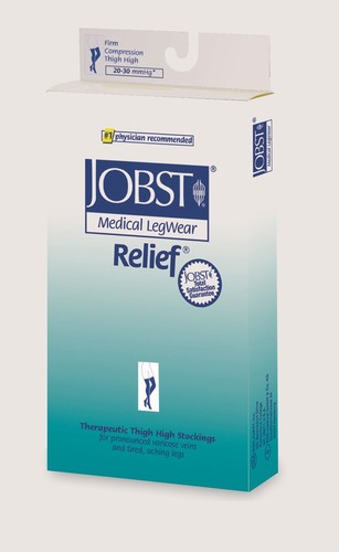 Jobst Relief Compression Thigh Stockings 20-30 mmhg Supports Open Toe Silicone - Picture 8 of 9