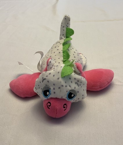 Cutetitos Fruititos Flamito Dragon Plush White 7" Pink Glitter Dot SCENTED Apple - Picture 4 of 5