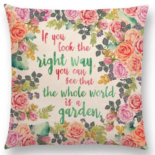 Gorgeous Flowers Sofa Pillow FaGraceful Thought Beautiful Language Cushion Cover - Picture 31 of 49