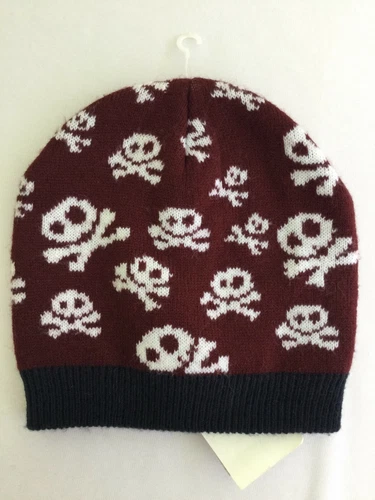 San Diego Hat Co Kids Skull Beanie Hat Size 4 - 6X Pirate Crossbone Knit Cap NEW
