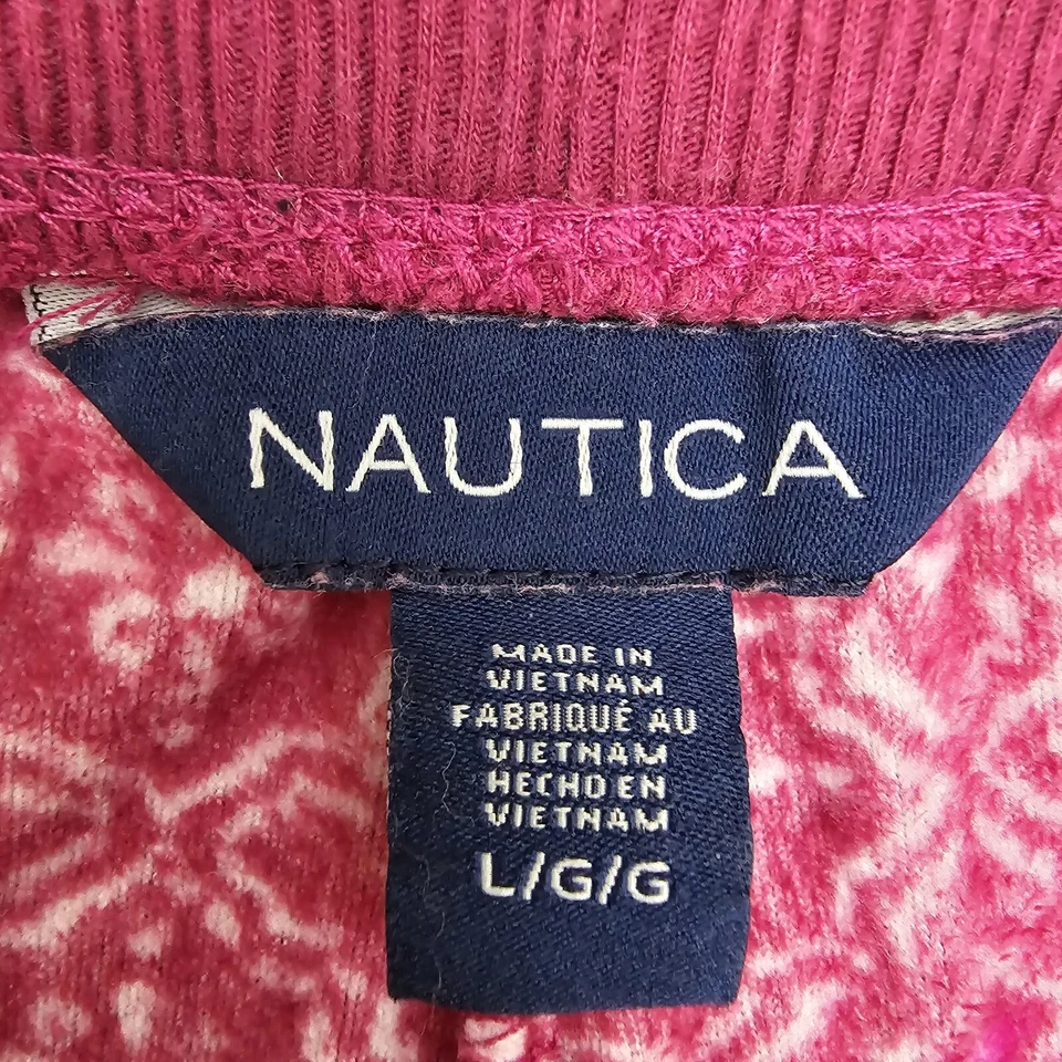 NAUTICA Women's Velour Printed Pajama Pants Loungewear Drawstring Large - Image 4 of 4
