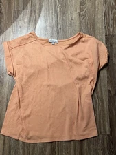 Set The Stage Women’s Top Size XL Peachy Pink In Color Short Sleeve Shirt 