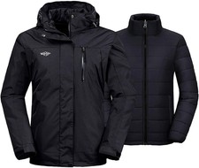 Wantdo Women's 3 In 1 Waterproof Ski Jacket Windproof Winter Snow Coat Snowboard