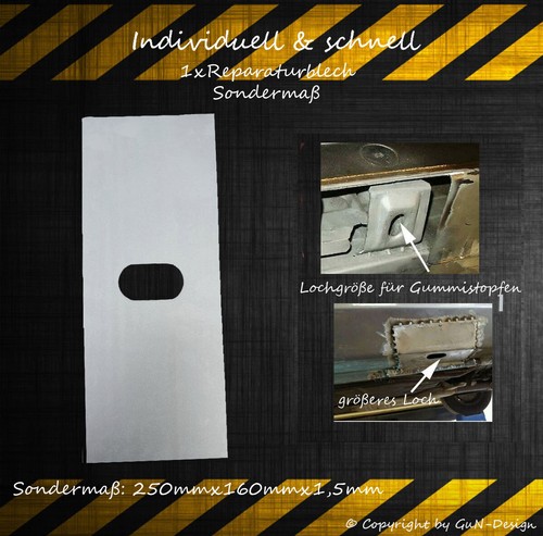 BMW E39 Reparaturblech Blech 1x BMW Sondermaß 250x100x1,5 passt bei e39 520-540 - Bild 1 von 2