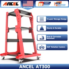 ANCEL 3 layer Caster Tool Cart Trolley for Car Fuel Injector Cleaning Tester