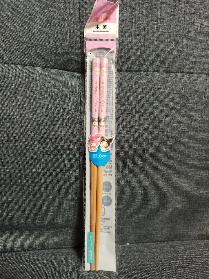 Genuíno Sanrio Kawaii Fofo Sanrio kitty my melody 3 Pauzinhos conjunto Japão Item - Imagem 4 de 4