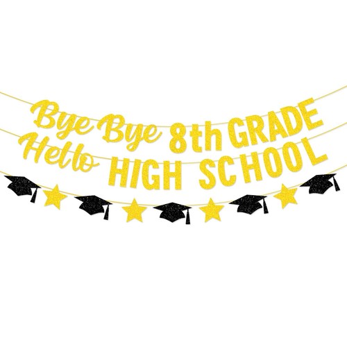 Bye Bye 8th Grade Hello High School Banner 8th Grade Graduation Banner 8th Gr...