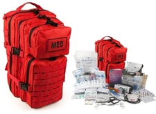 ELITE FIRST AID Tactical Trauma Kit #3 STOCKED w/ Backpack Medic Survival RED