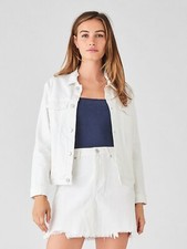 Dl1961 Clyde White Denim Jean Jacket Albright Sz Xs Nwt