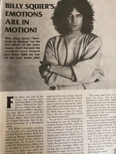 Billy Squier, Full Page Vintage Clipping, a