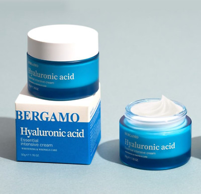 Bergamo Hyaluronic Acid Cream 2pc Korean Skincare Moisturizer NEW