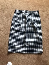 Vintage Check Woven A-line skirt navy and white 29  waist