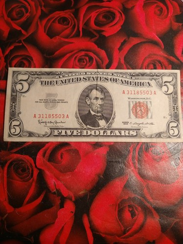 Series 1963 $5 Red 🔴Seal 🦭 A-A block A31185503A - Picture 2 of 7