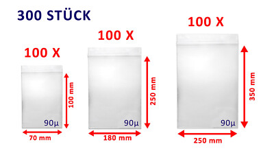 Druckverschlussbeutel SetM 3x100St extra stark ZIP Beutel Schnellverschlußbeutel