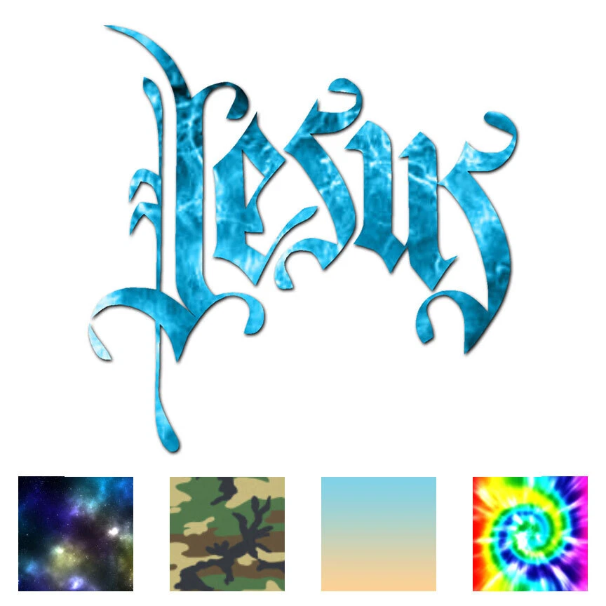 SOUTHERN DECALZ Jesus Font Christian - Vinyl Decal Sticker - Multiple Patterns & Sizes - ebn904