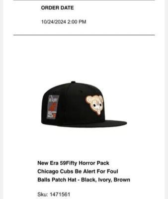 Hat Club 59FIFTY Chicago Cubs Be Alert for Foul Balls Horror