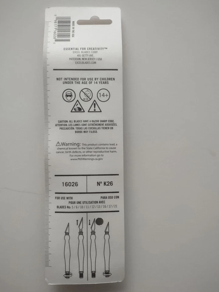 Cuchillo Excel Blades K26 Fit Grip #16026 HECHO EN EE. UU. Foto 3 de 3