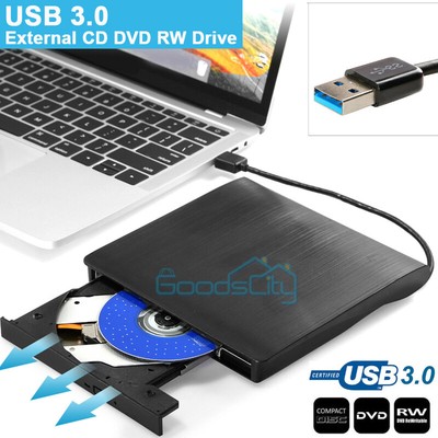  External USB 3.0 DVD CD Writer Drive Burner Reader Player For PC Mac Dell HP