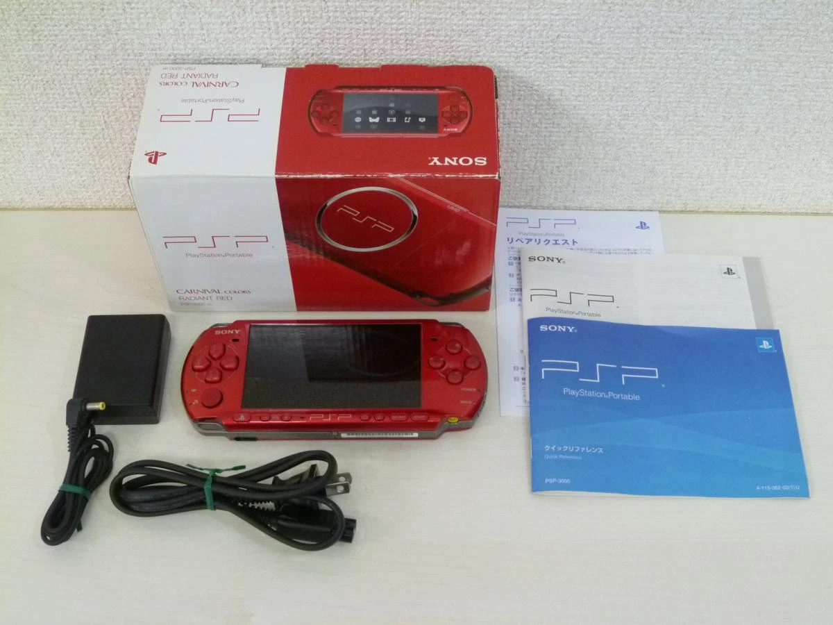 SONY PSP Playstation Portable Radiant Red PSP-3000RR Boxed Japan Game
