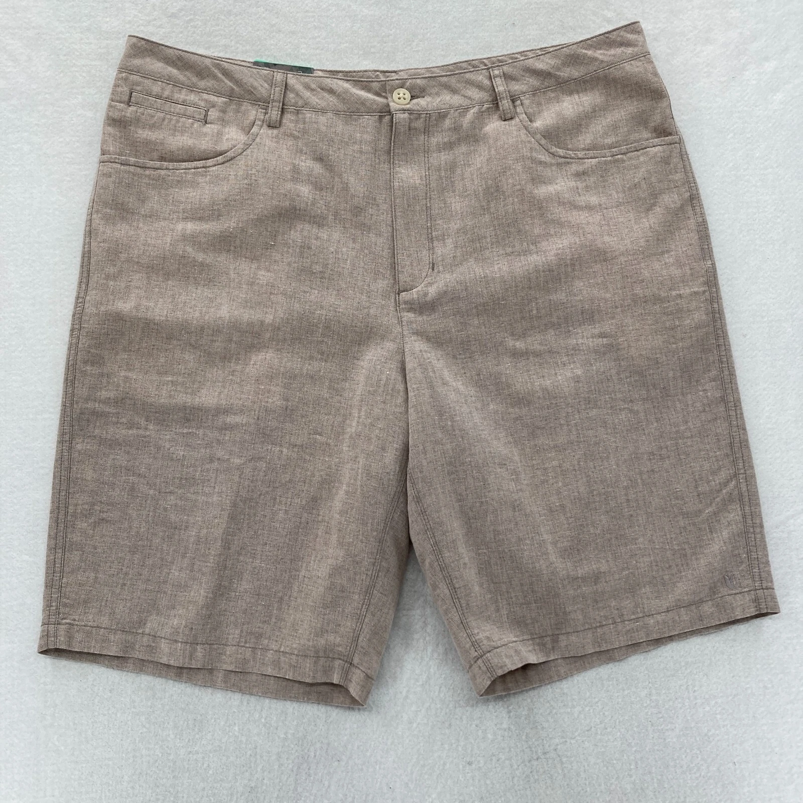 Linksoul Golf Shorts Mens 40 Light Brown Linen Blend Lightweight Chino Short NWT