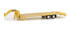 Flatbed Gooseneck Trailer with Loading Ramps, 1/64 Scale Diecast Model, YELLOW
