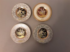 Chokin Art 24kt Gold Teller 4 cm, 4er Set.