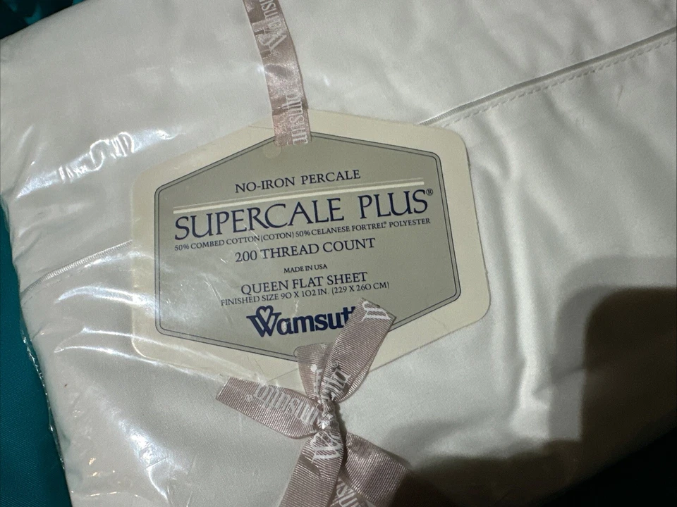 Christian Dior Sheets Supercale Plus 200 Count Queen Flat Sheet White Cotton NWT - Image 2 of 4