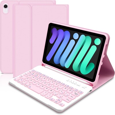 Hülle mit Tastatur für iPad Mini 7 (A7 Pro) 2024 8,3 Zoll, Keyboard Case für iPa