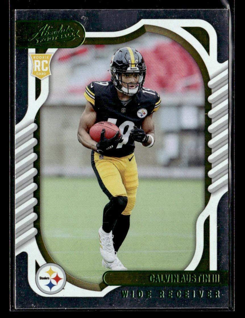 2022 Panini Absolute #136 Calvin Austin III Green Card Pittsburgh Steelers