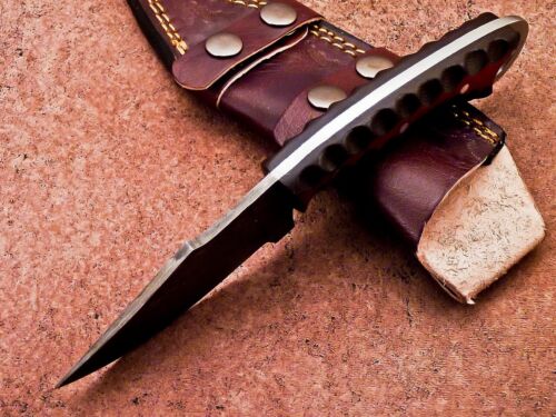CUSTOM HAND FORGED DAMASCUS STEEL 9" SKINNING HUNTING KNIFE, SHEATH - WD-8530 - Picture 6 of 9
