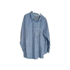 JJ Jill Uncommon Threads Women's Blue Ginum Button Up SZ XL Tunic