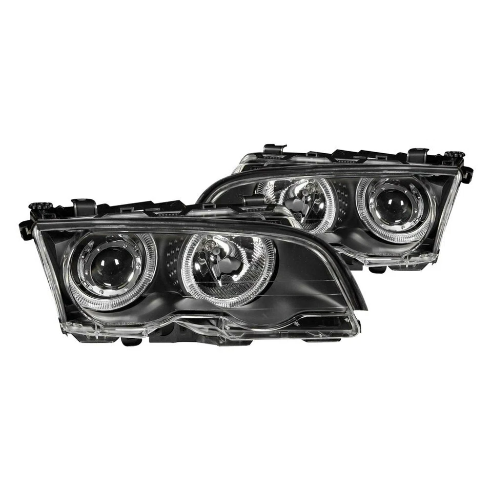 Anzo 121015 Black LED Halo Projector Headlights for 2001 BMW 325i - Image 2 of 4