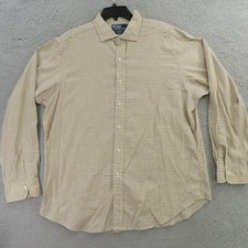 Ralph Lauren Shirt Mens XL Brown Gray Plaid Button Up Long Sleeve Pony Estate