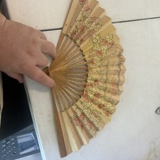 Oriental Tradition Hand Folding Wood Carved Fan Chinese Japanese