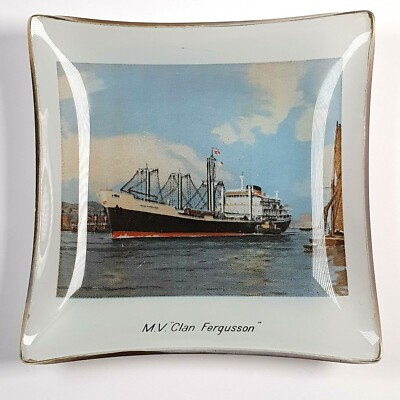  Glas Pin Nussschale - M.V Clan Fergusson - Clan Line Shipping Company - Schmuckstück