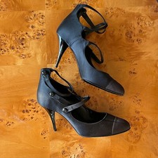 Chanel shoes, black satin pumps, high hills size 40 European 