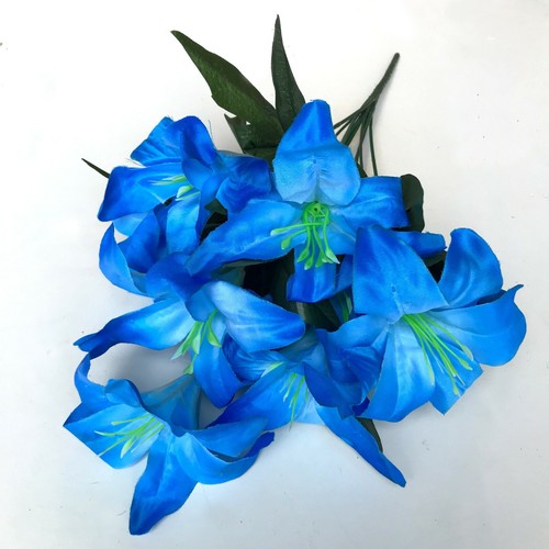 Best Artificial 45cm Stargazer Lillies 10 Head Flower Spray Bunch lily decor new - Picture 2 of 55