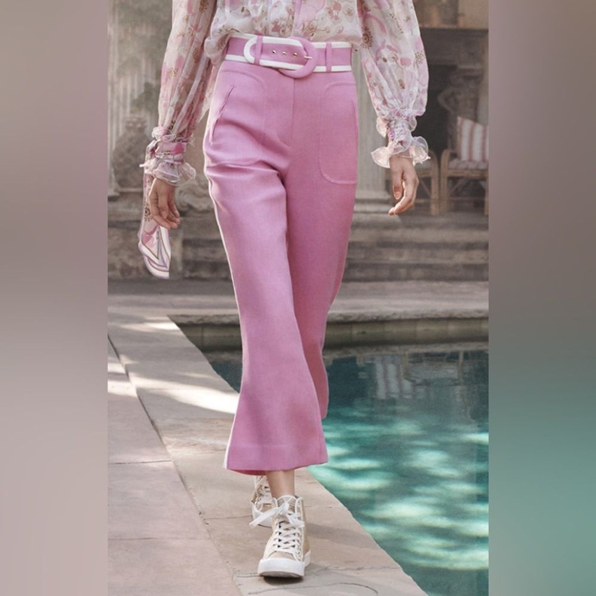 Zimmermann runway super eight hot pink linen pants S | eBay