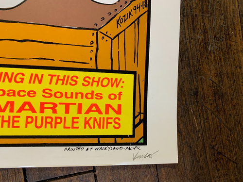 Frank Kozik - 1994 - Phantom Surfers Concert Poster Signed AP W/ Boss Martian - Picture 2 of 3