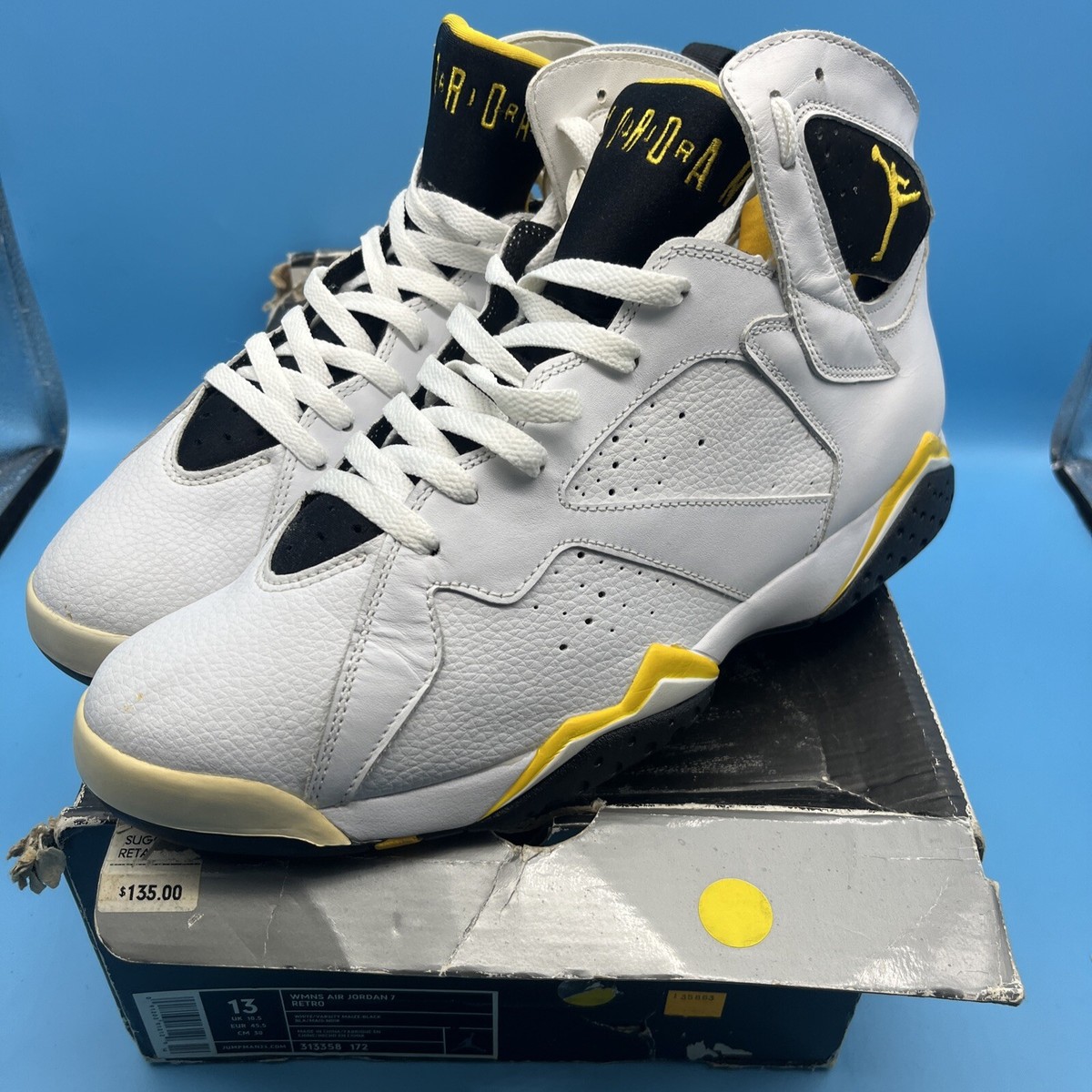 WMNS- Air Jordan 7 Retro White Varsity Maize W Black Yellow WMNS- Air Jordan 7 Retro White Varsity Maize W Black Yellow