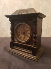 Antique Oak Winds Works Not Tested Any Futher, Mantel Shelf Clock.