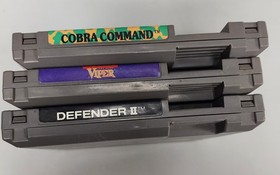 Lot Of 3 Nintendo NES Games UNTESTED Cobra Command Code Name Viper Defender II