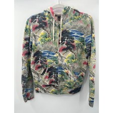 Lucky Brand Cascade Nature Asian Landscape Full Zip Hoodie Y2K Small