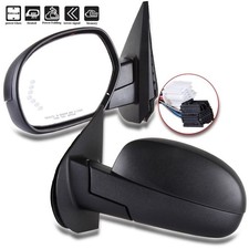 For 2007-2014 Chevrolet Gmc Black Power Fold Memory Heated Puddle Light Mirrors