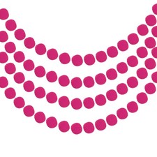 4Pcs Pom Pom Garland Balls 6.5ft Decorative Garland for Party Rose Red