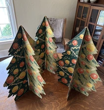 3 Mid Century 1.5-Foot Cardboard CHRISTMAS TREE Display W. T. Grant Co.