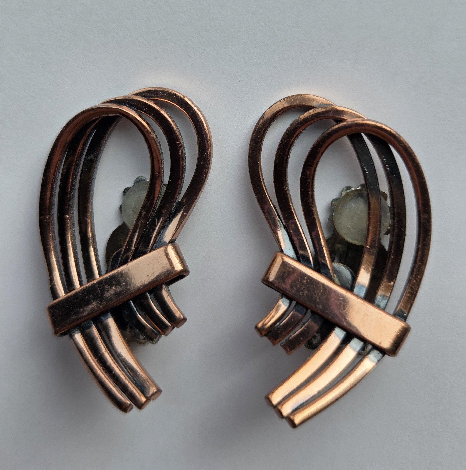 Vintage Renoir "Rhythm" Pattern Solid Copper Clip… - image 2