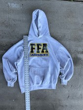 Vintage Jerzees Super Sweats 90s FFA Hoodie Size L Made in USA white